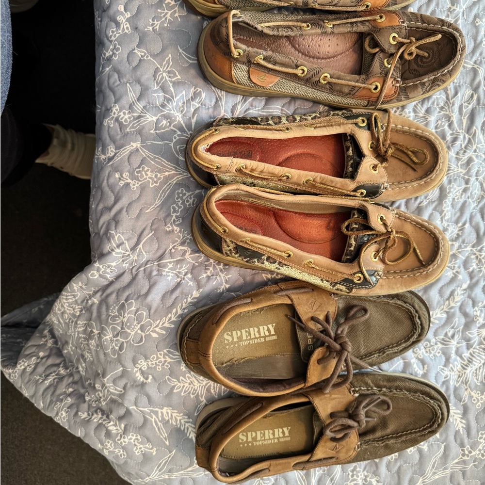 Sperry Leather Boat Shoes in Brown and Tan all for one low price
